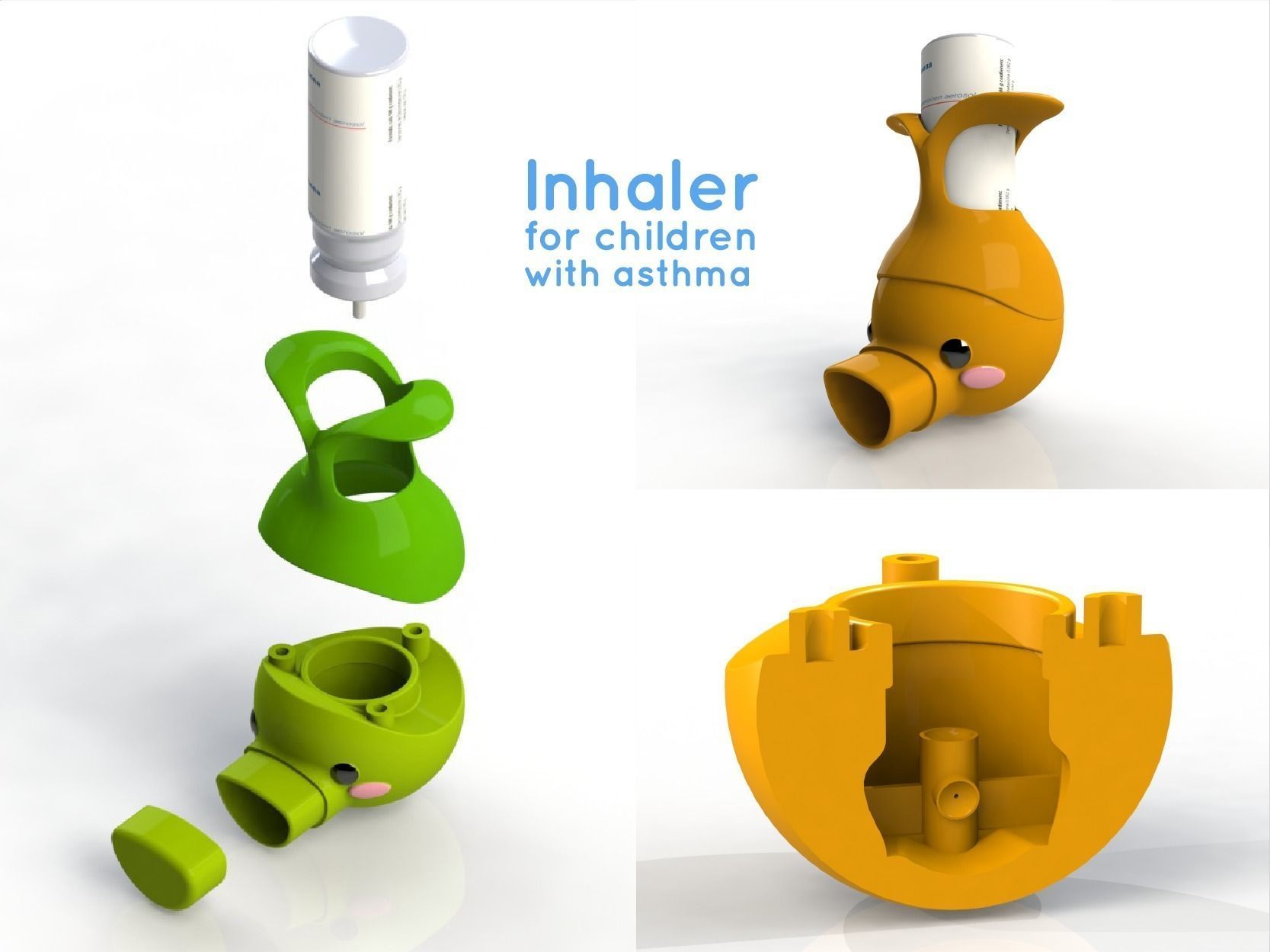 Inhaler for children with asthma Free 3D print model_1