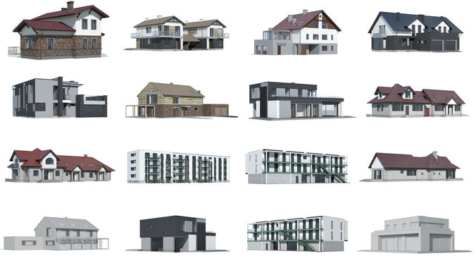 43 Models of Houses 3D Model Pack 4