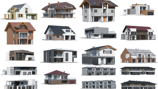 43 Models of Houses 3D Model Pack 2