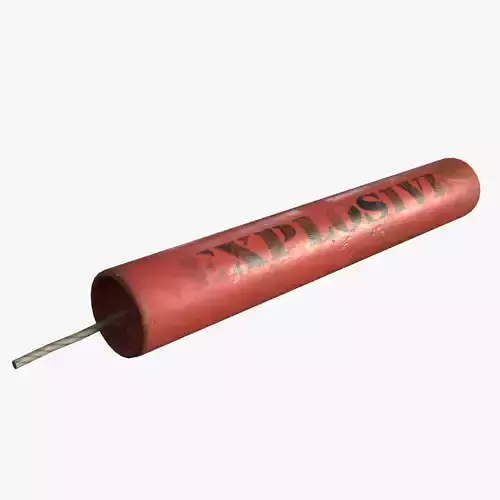 dynamite tube with label Low-poly 3D model