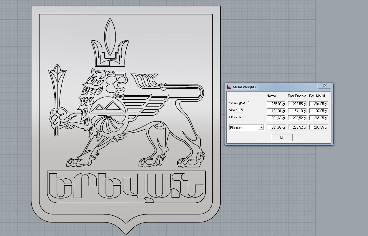 coat of arms Yerevan city 3D print model_5