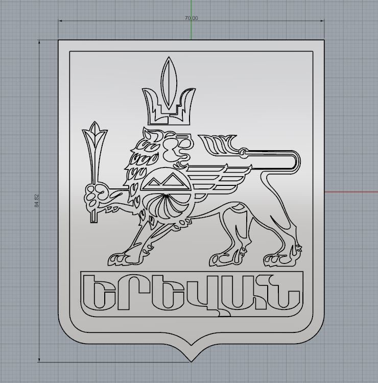 coat of arms Yerevan city 3D print model_1