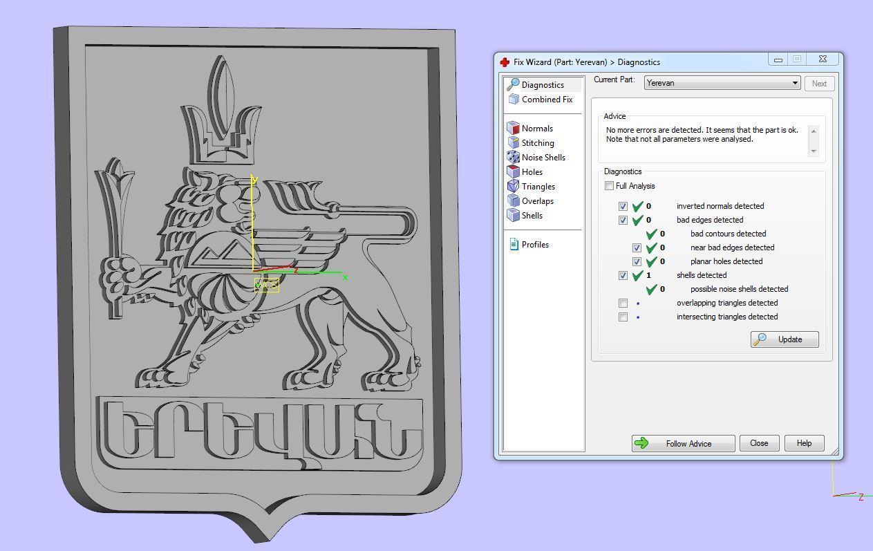 coat of arms Yerevan city 3D print model_4