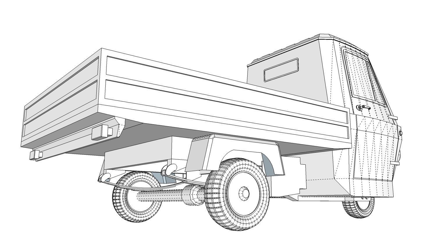 Three Wheel Pickup 3D model_16