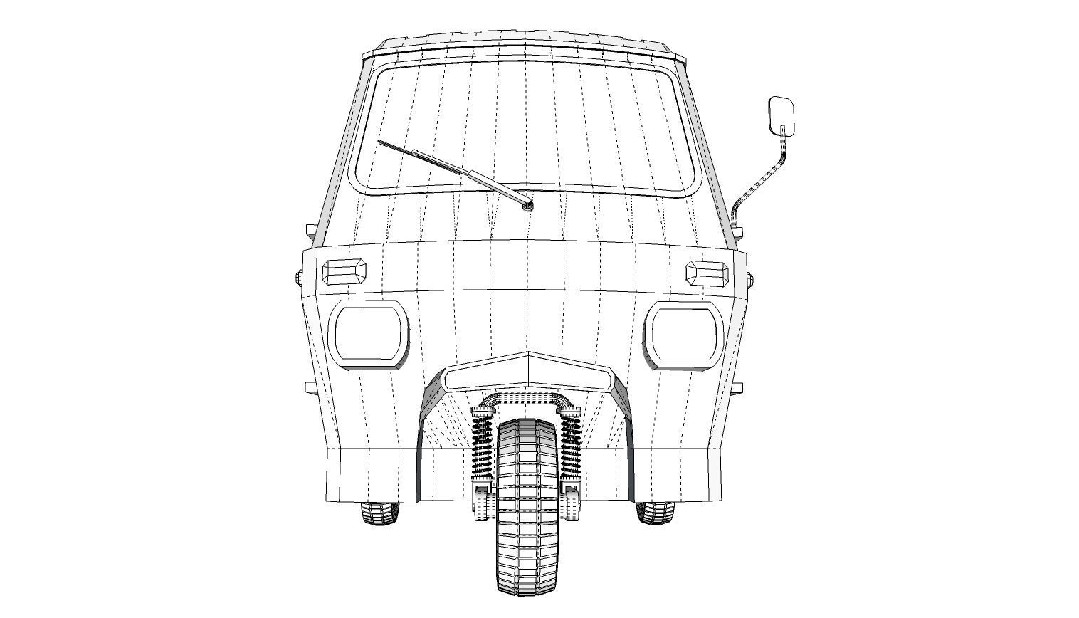 Three Wheel Pickup 3D model_17