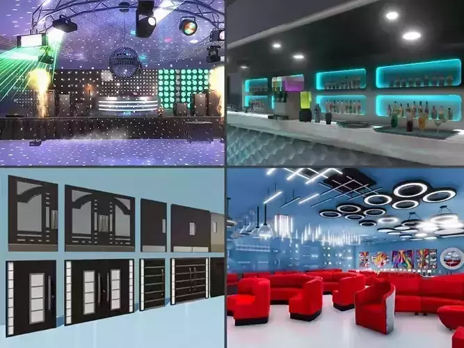 Night Club props - Unity Low-poly 3D model