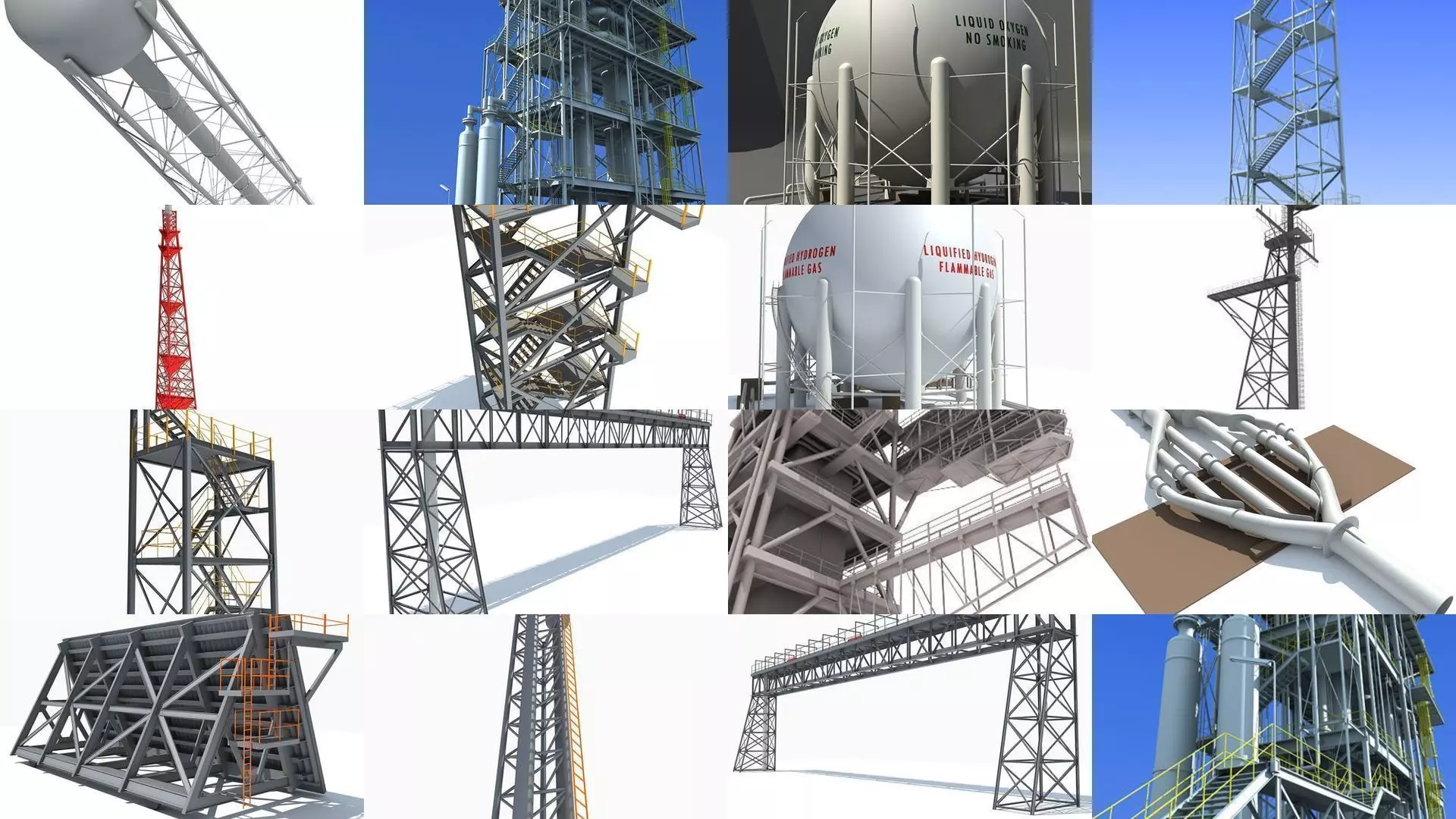 Refinery and Industrial Set 3D Model Collection_0