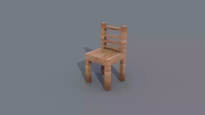  Old Chair -Low Poly