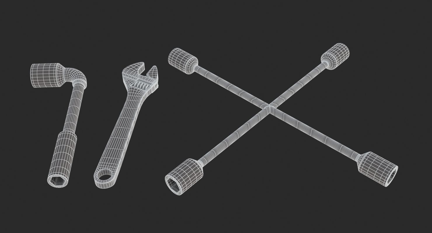 9 Wrenches Collection wrench 3D model_17