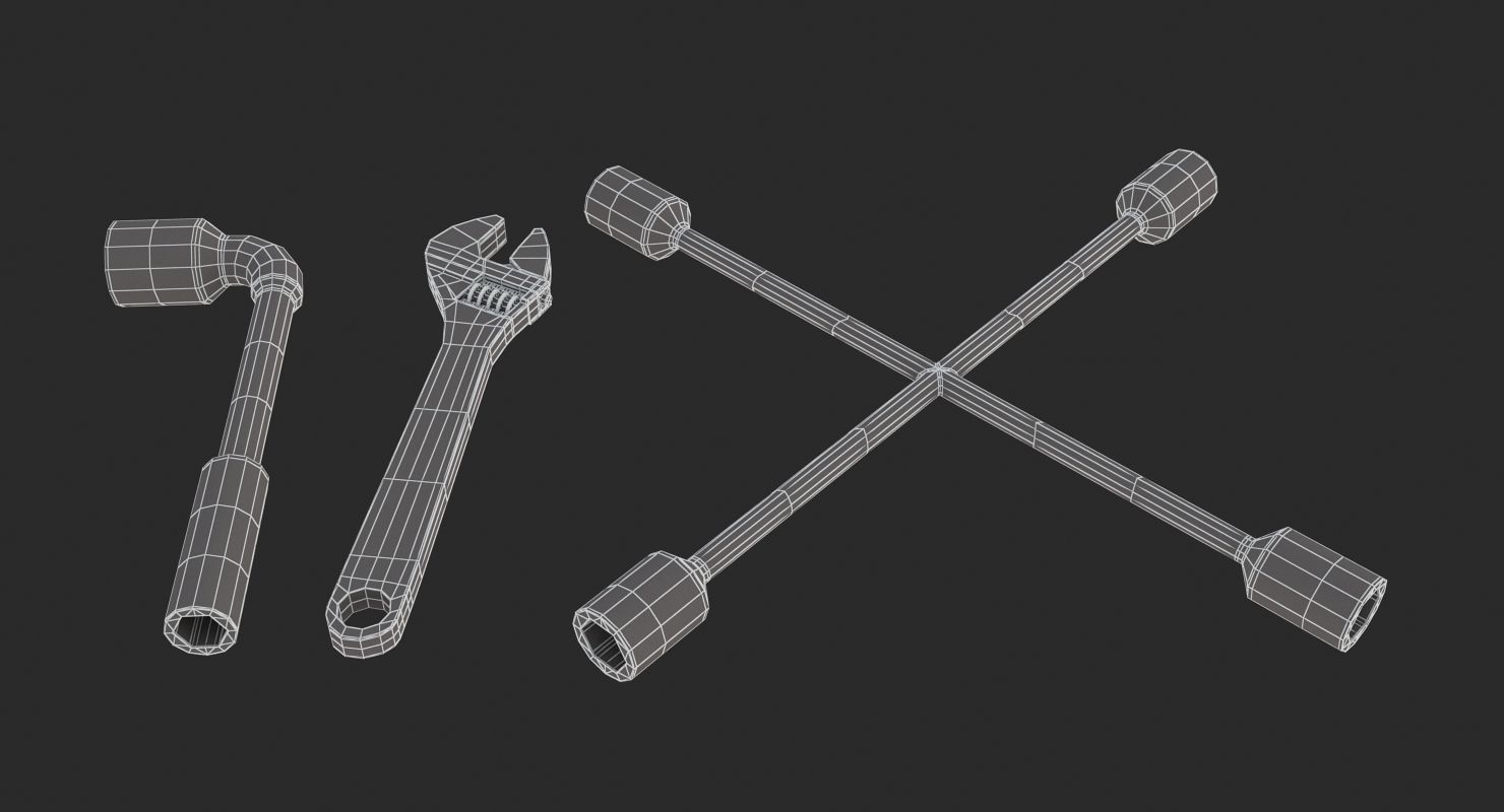 9 Wrenches Collection wrench 3D model_16