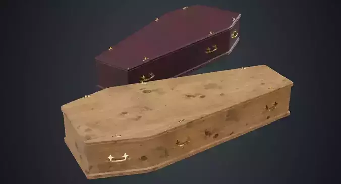 Coffin 1A Low-poly 3D model