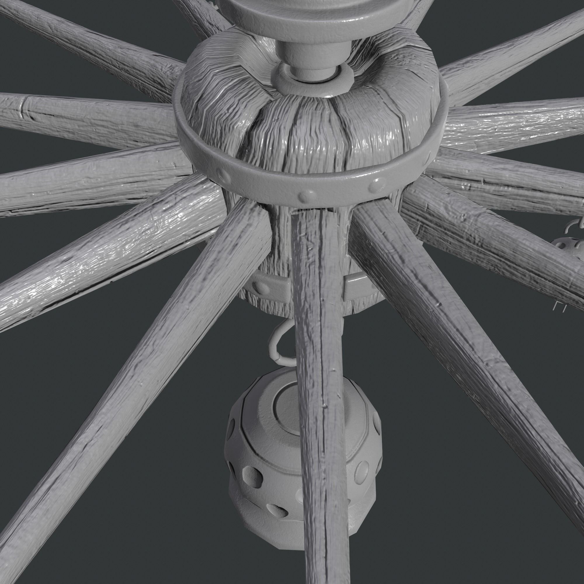 wheel chandelier Low-poly 3D model_18
