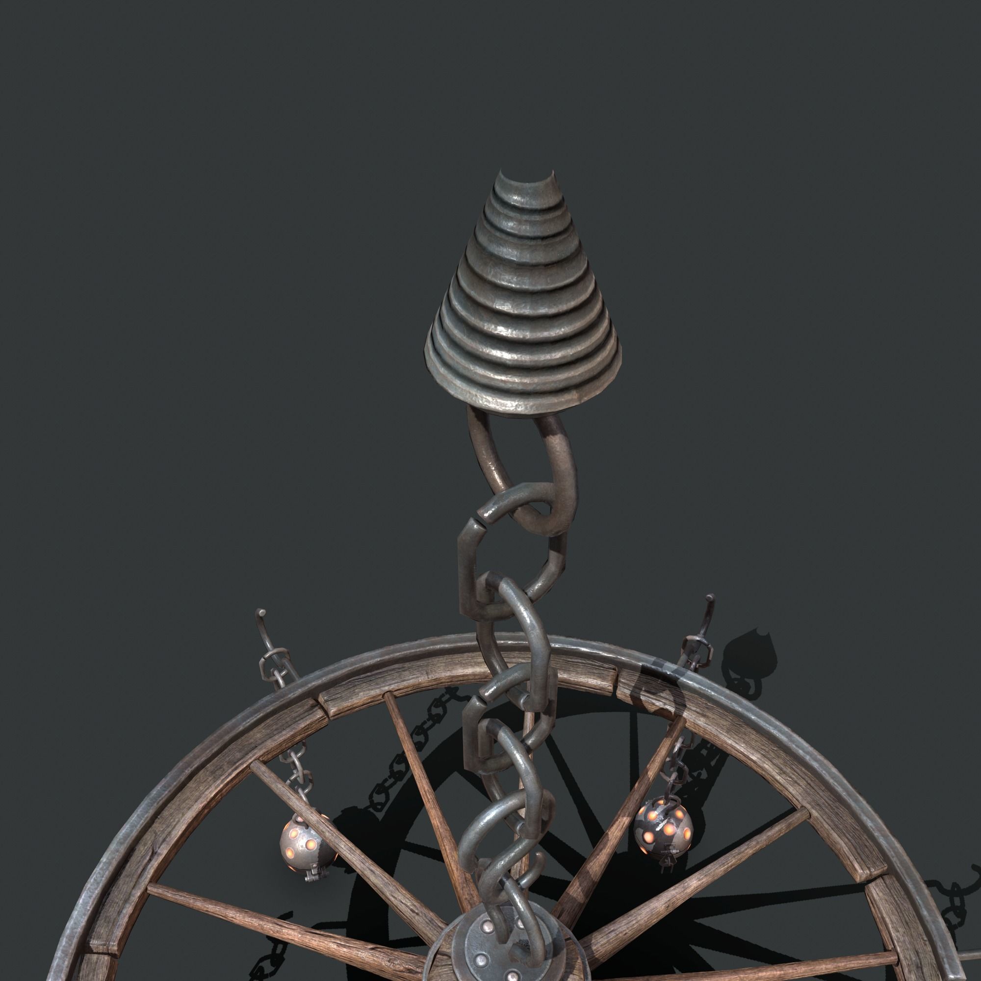 wheel chandelier Low-poly 3D model_22