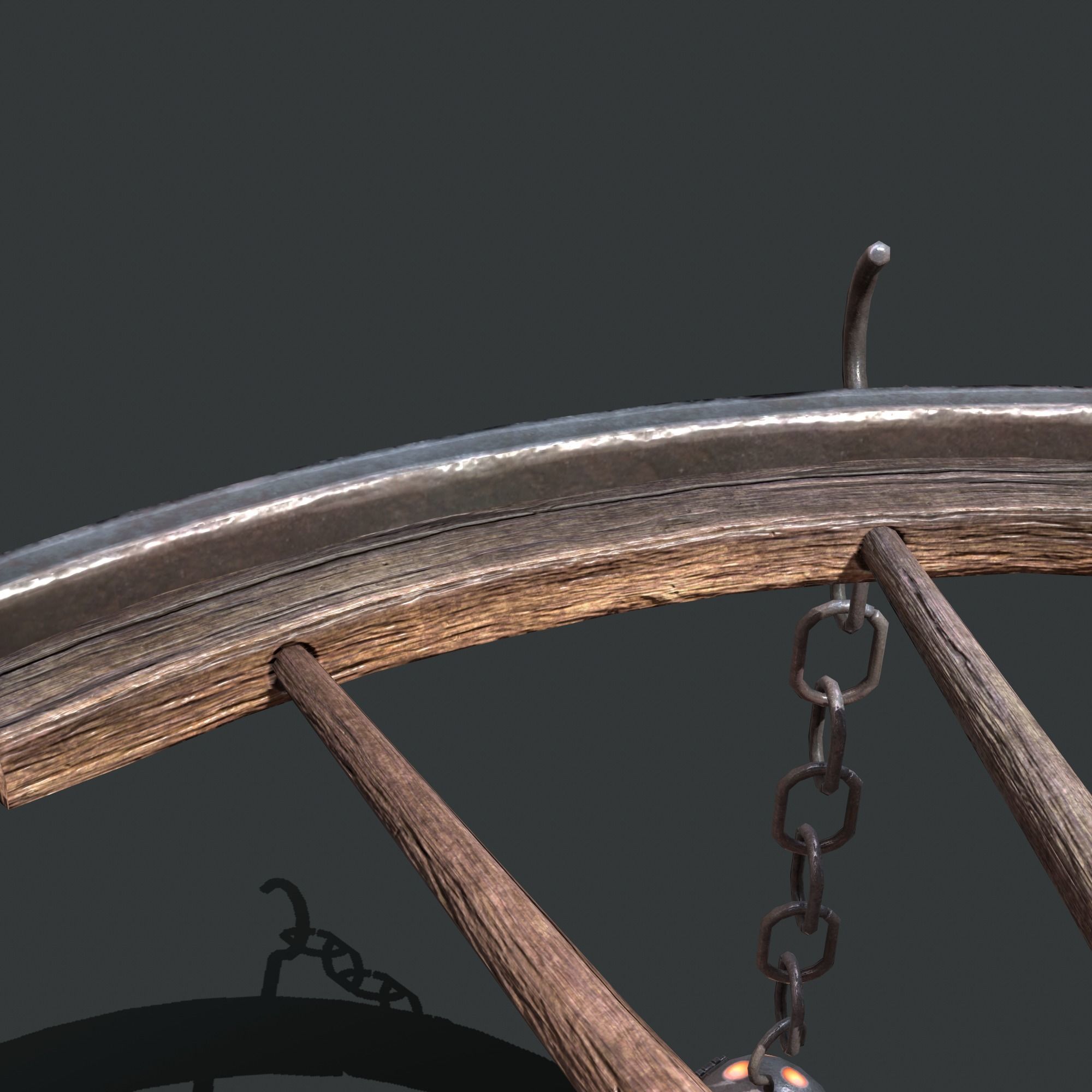 wheel chandelier Low-poly 3D model_21