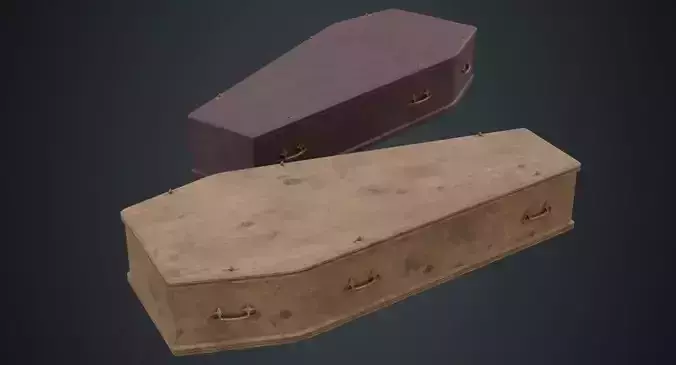 Coffin 1B Low-poly 3D model