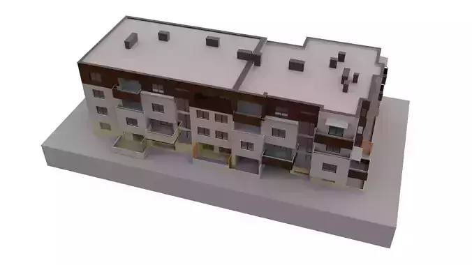 Modern block of flats 3D model