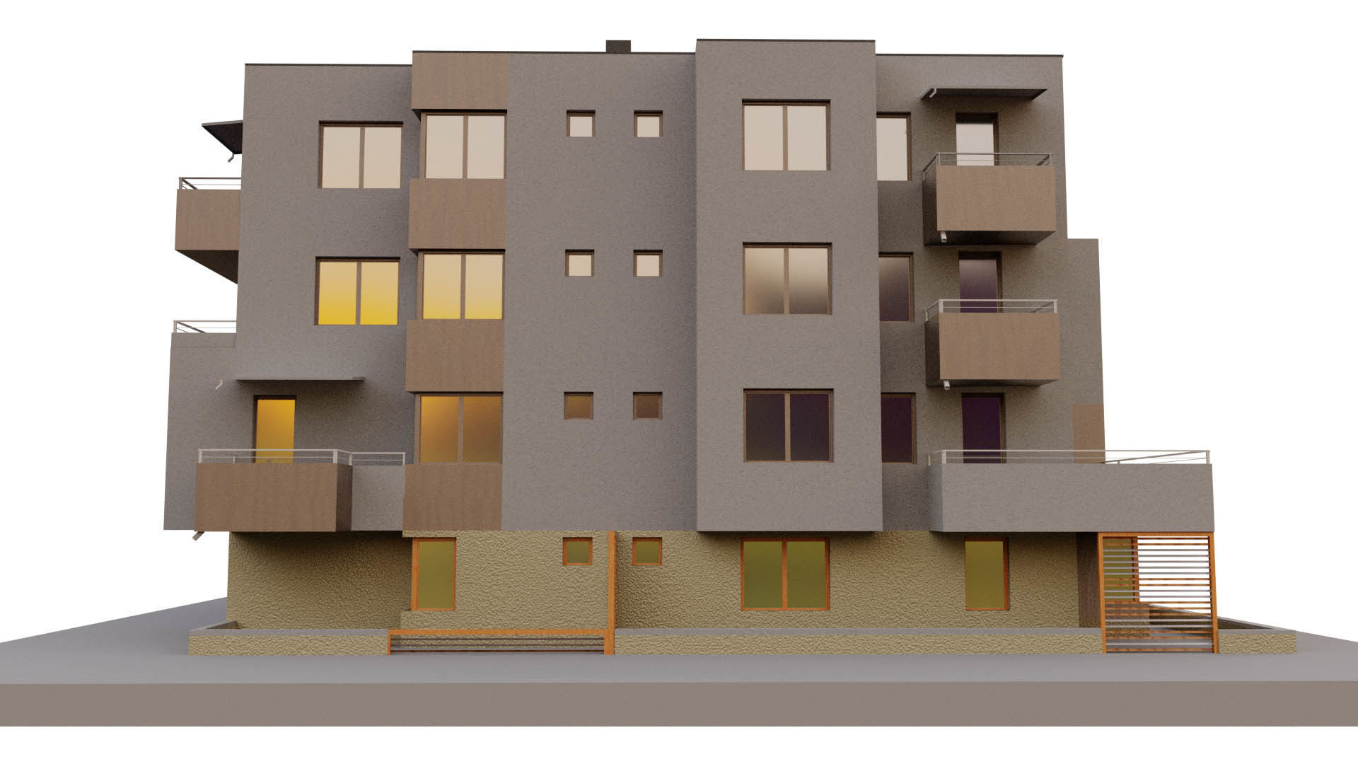 Modern block of flats 3D model_3