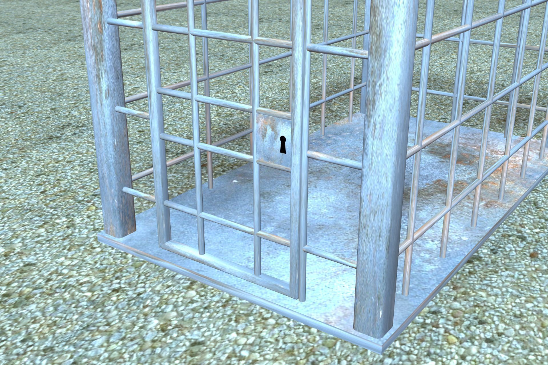 Iron cage Low-poly 3D model_2