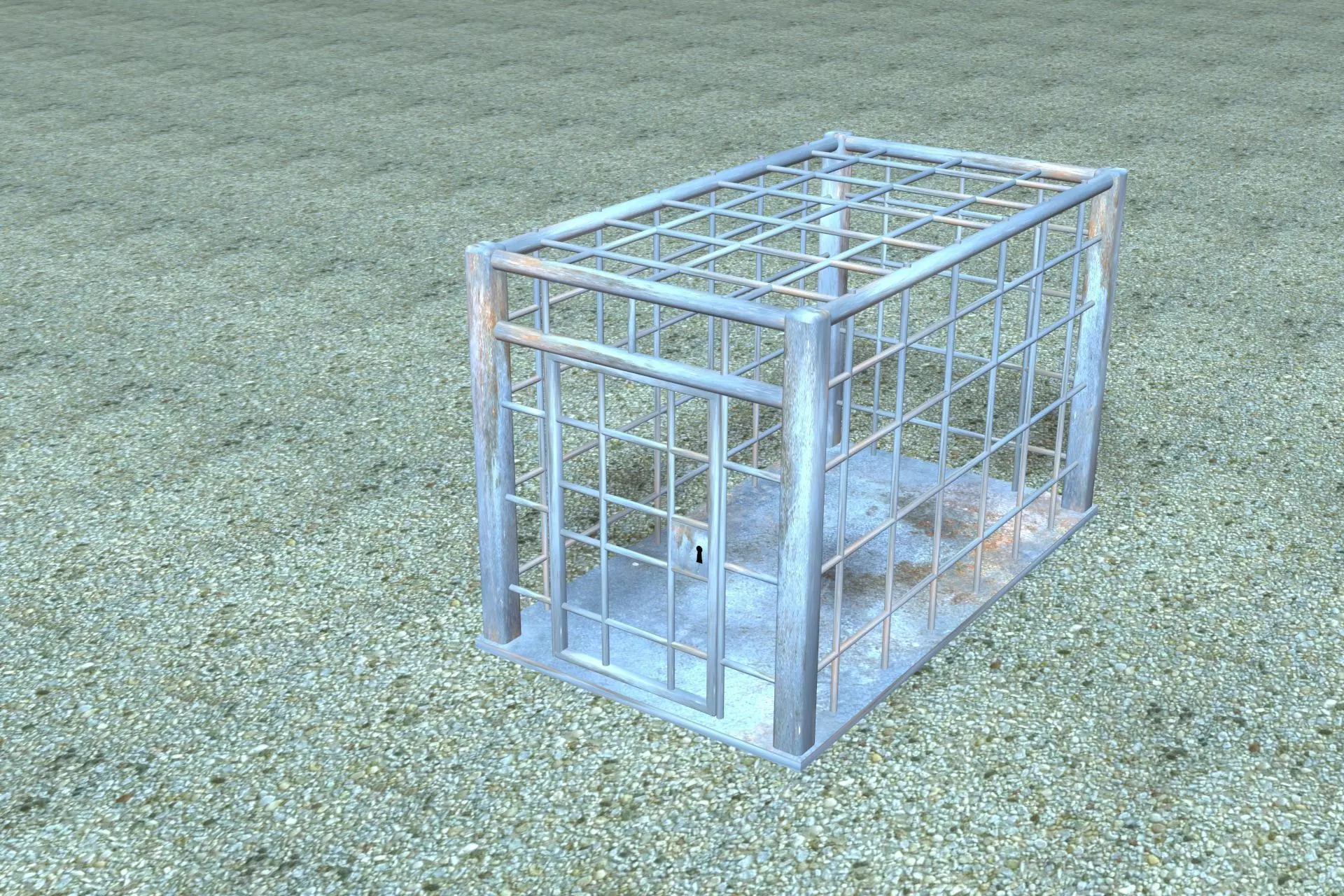 Iron cage Low-poly 3D model_0