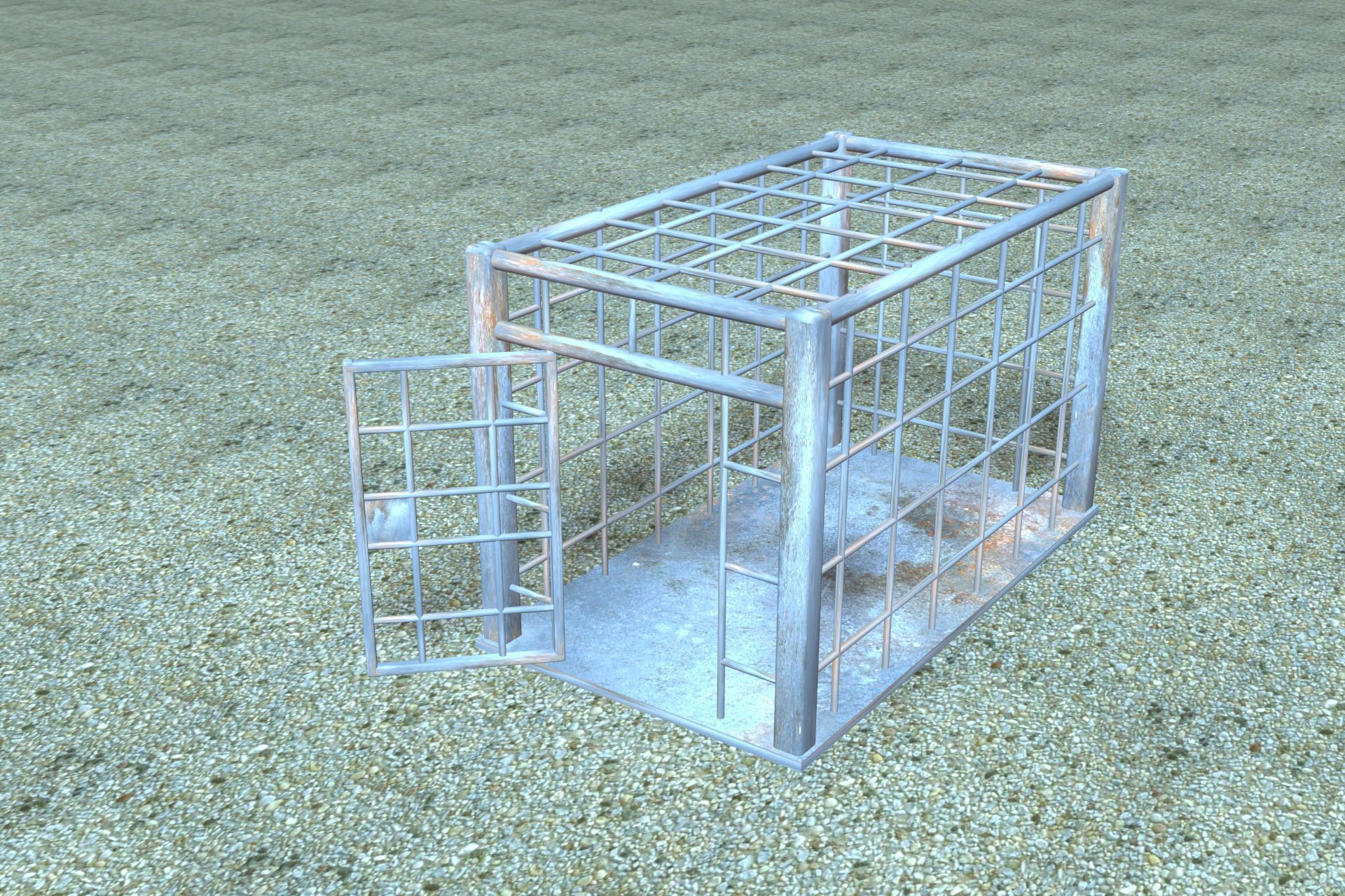 Iron cage Low-poly 3D model_1