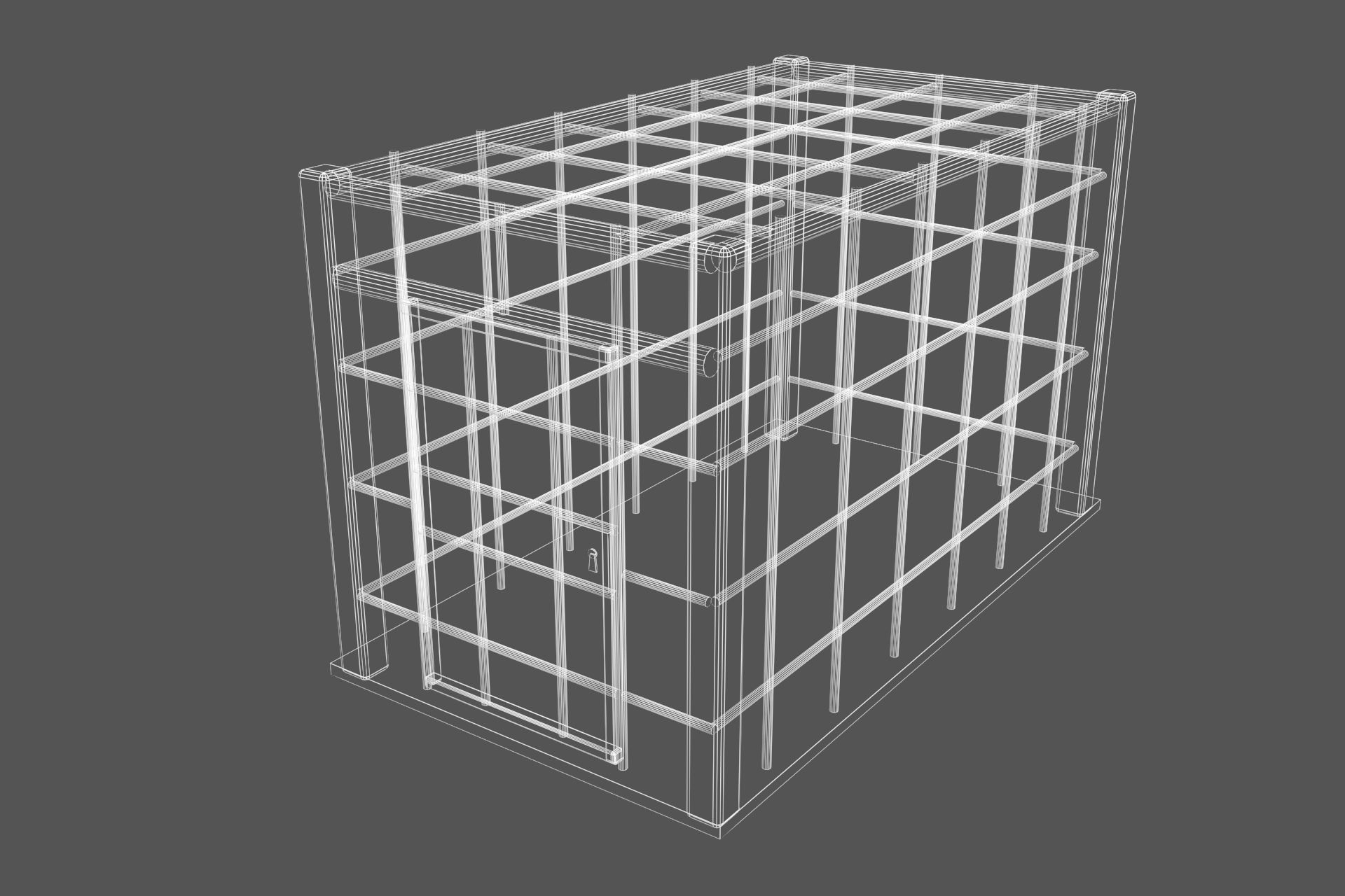 Iron cage Low-poly 3D model_5