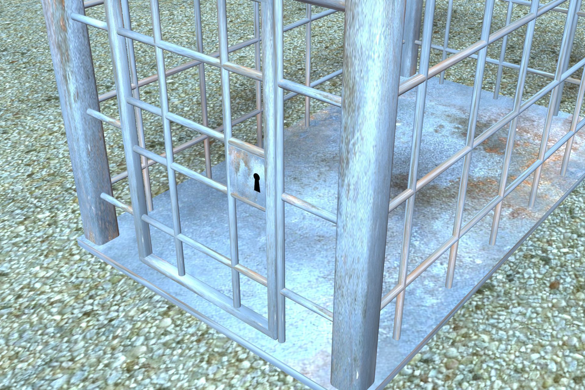 Iron cage Low-poly 3D model_4