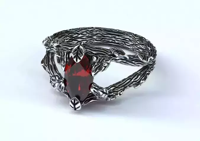 Exclusive ring in the form of a tree with petals 437