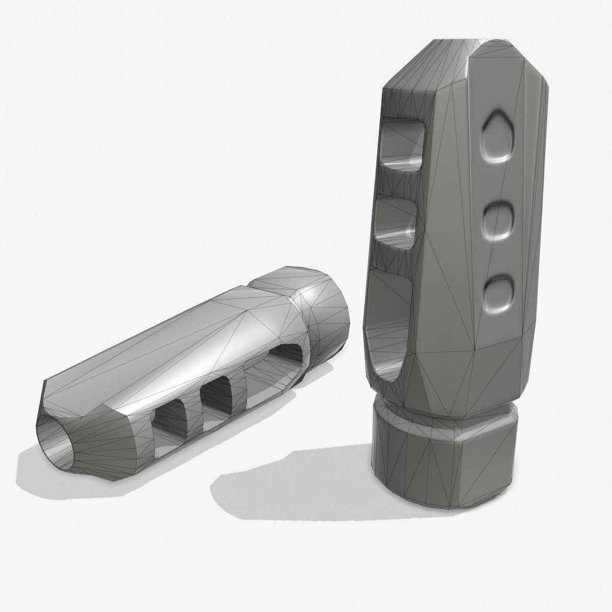 Muzzle Brake  Pack Vol-1 Low-poly 3D model_5