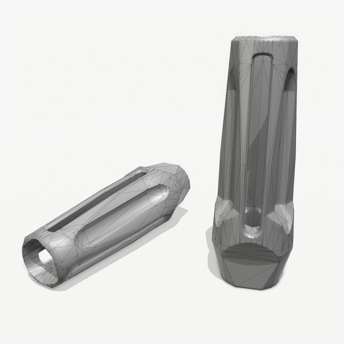 Muzzle Brake  Pack Vol-1 Low-poly 3D model_9