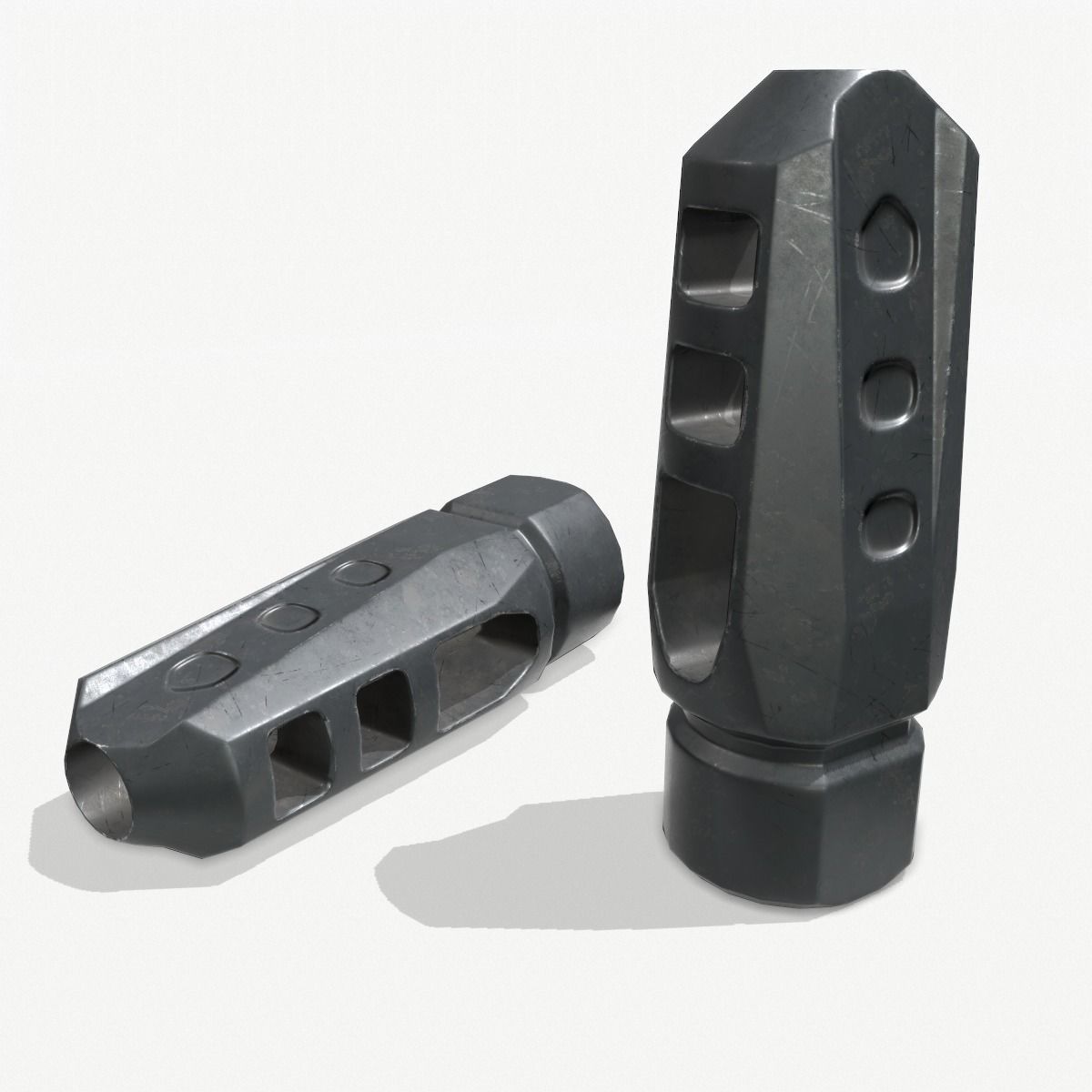 Muzzle Brake  Pack Vol-1 Low-poly 3D model_4