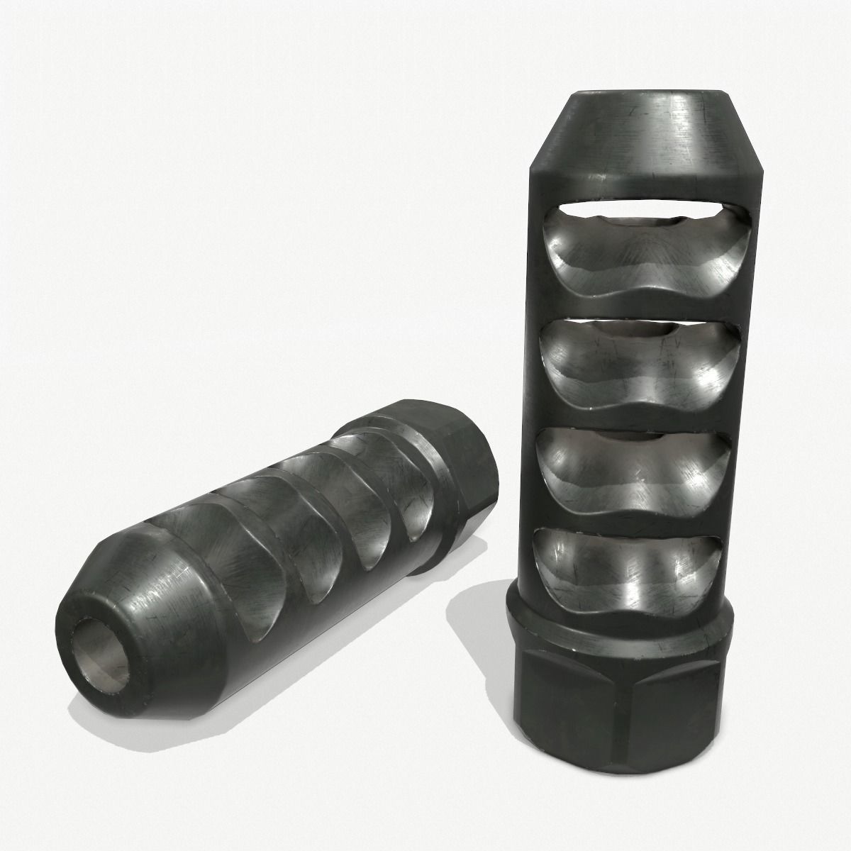 Muzzle Brake  Pack Vol-1 Low-poly 3D model_6