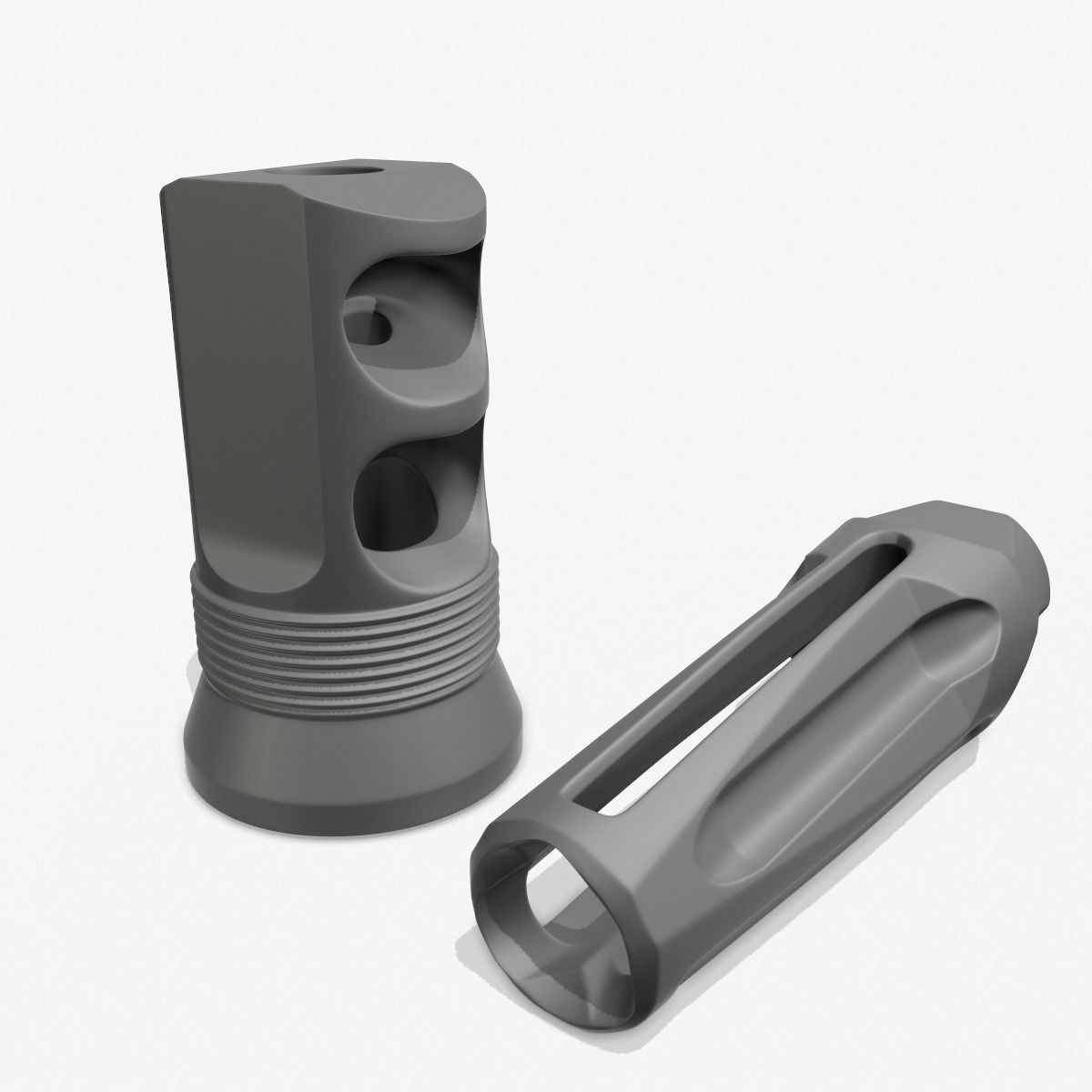 Muzzle Brake  Pack Vol-1 Low-poly 3D model_12