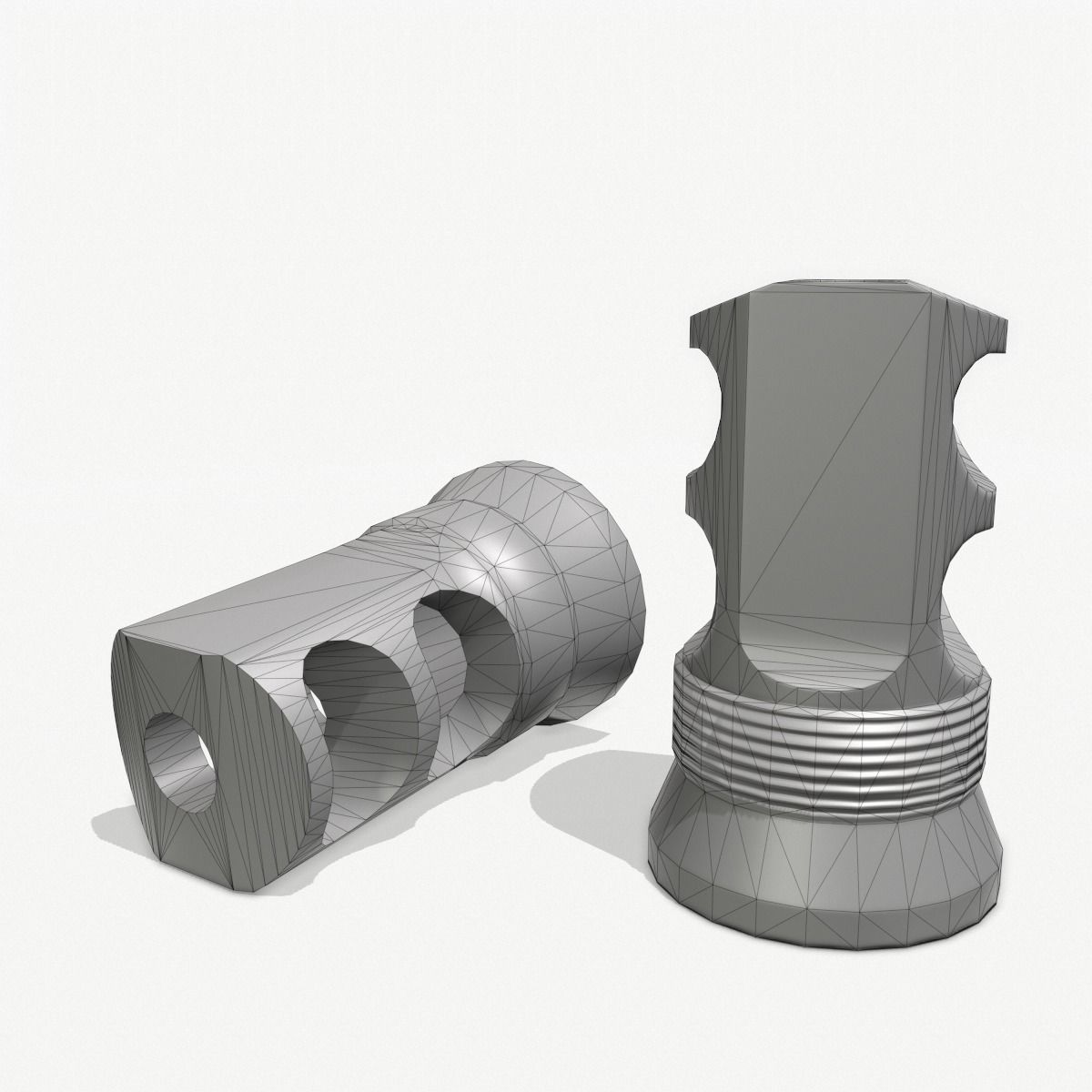 Muzzle Brake  Pack Vol-1 Low-poly 3D model_3