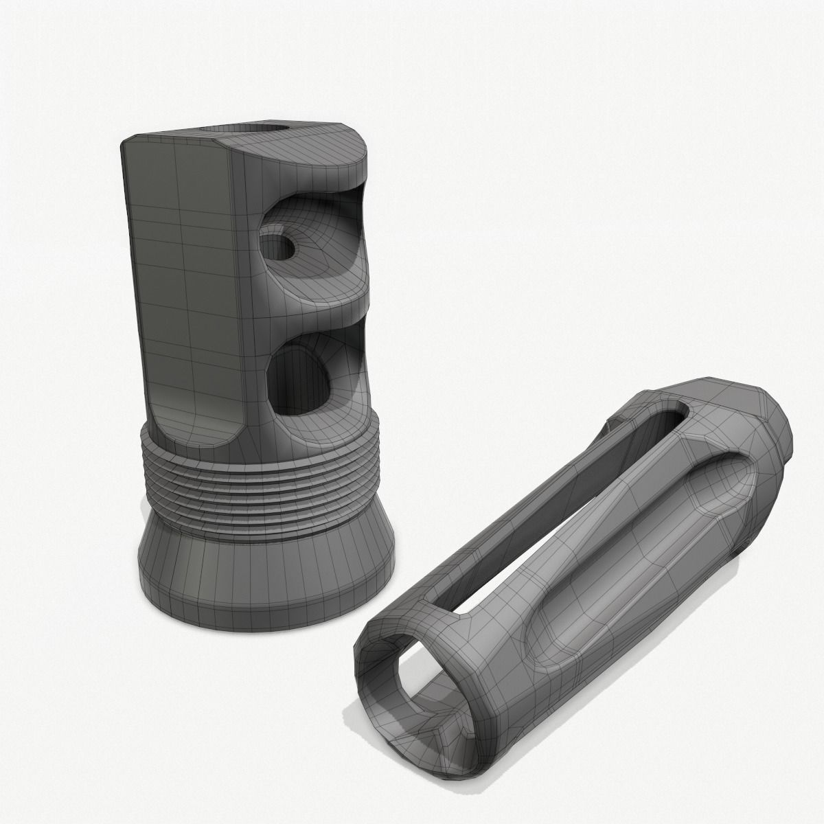 Muzzle Brake  Pack Vol-1 Low-poly 3D model_13