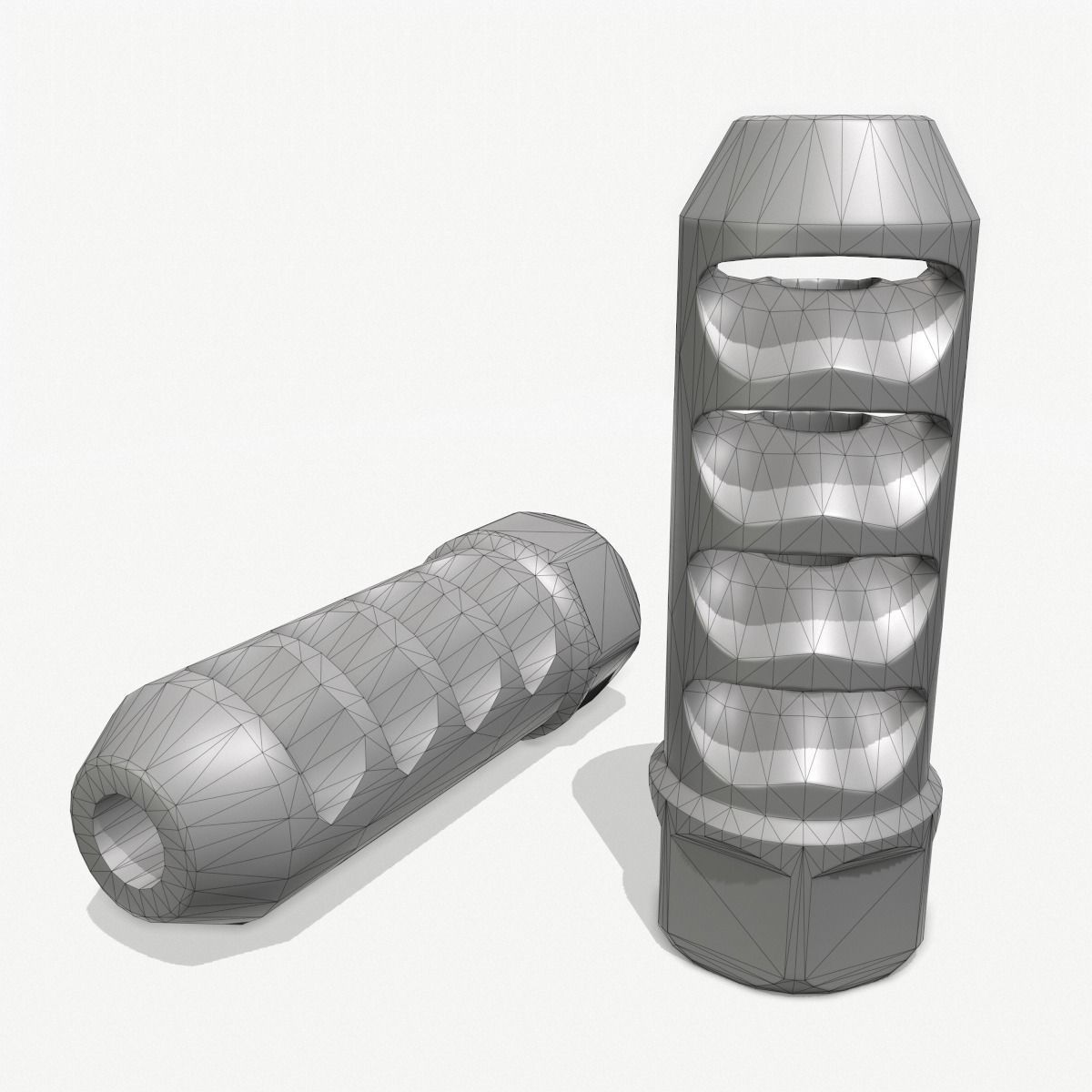 Muzzle Brake  Pack Vol-1 Low-poly 3D model_7