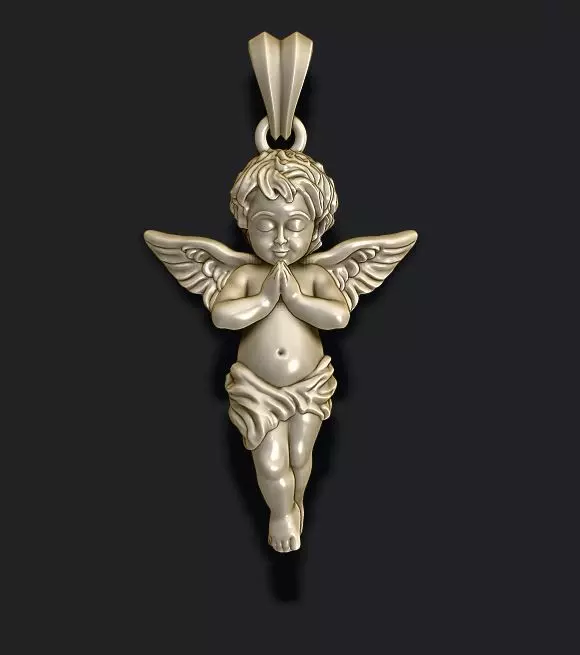 baby angel pendant 3D print model_0