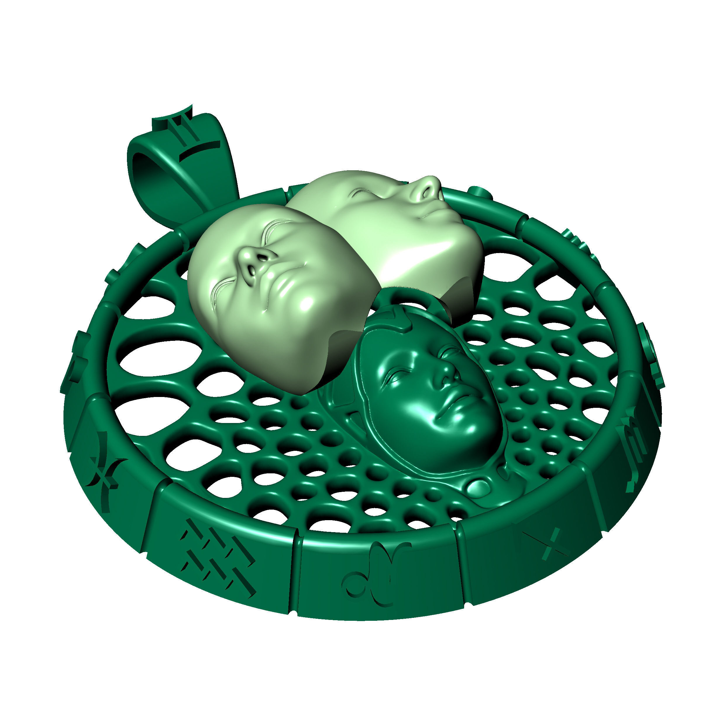 Zodiac sign Pendant Gemini 3D print model_8