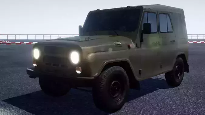 UAZ Hunter military vehicle Low-poly 3D model