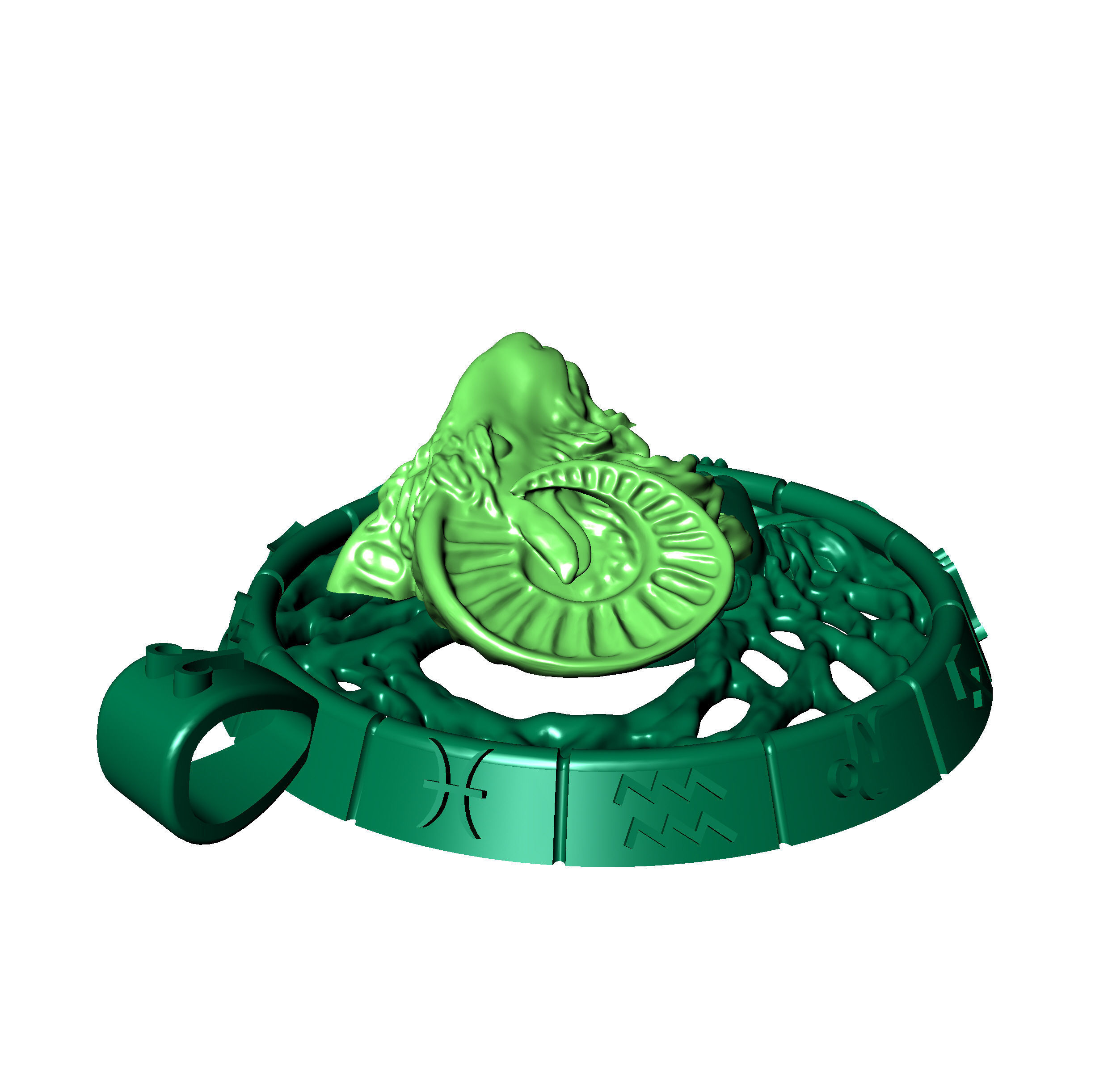 Zodiac sign Pendant Aries 3D print model_9