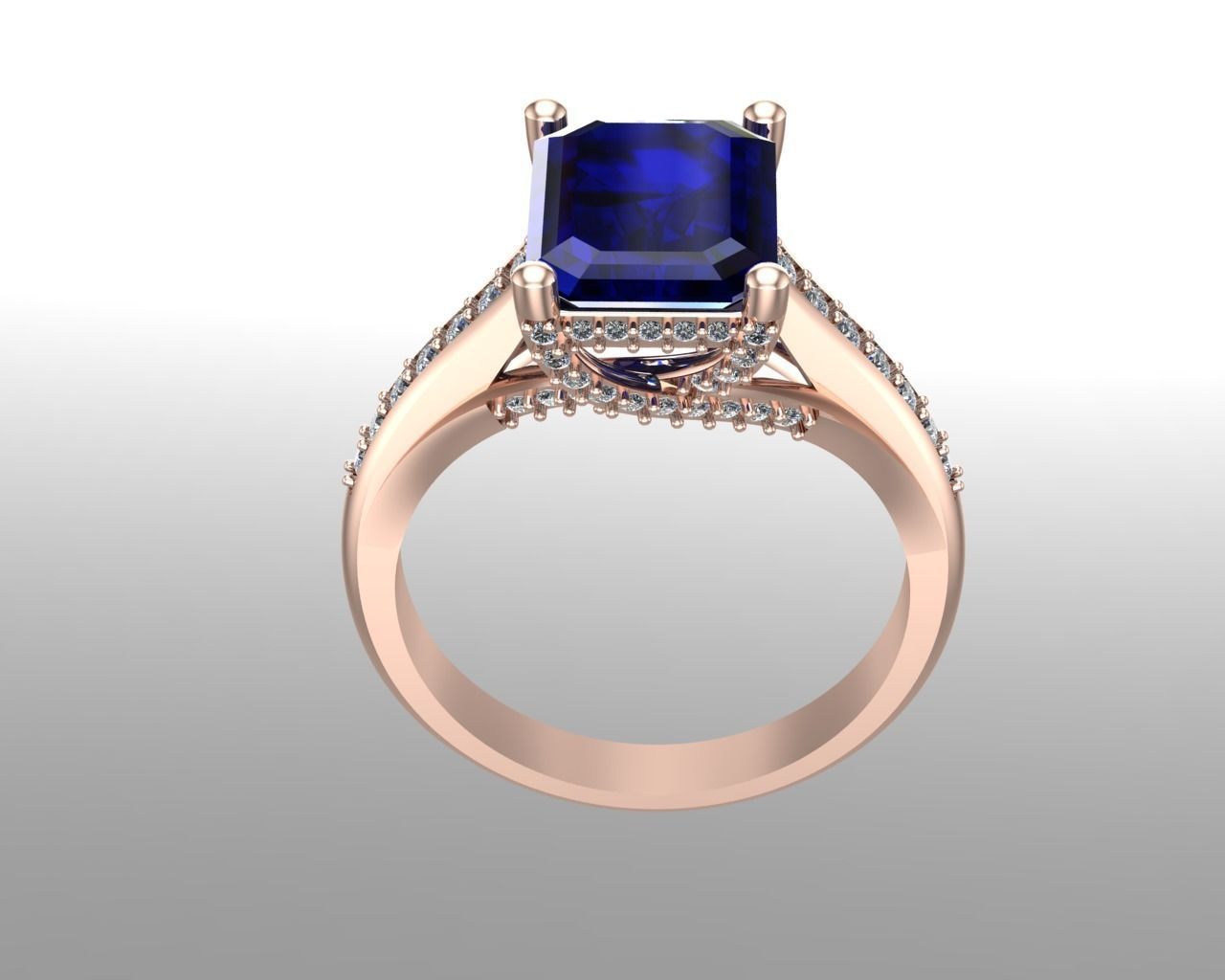 Emerald diamond ring NN171 3D model_5