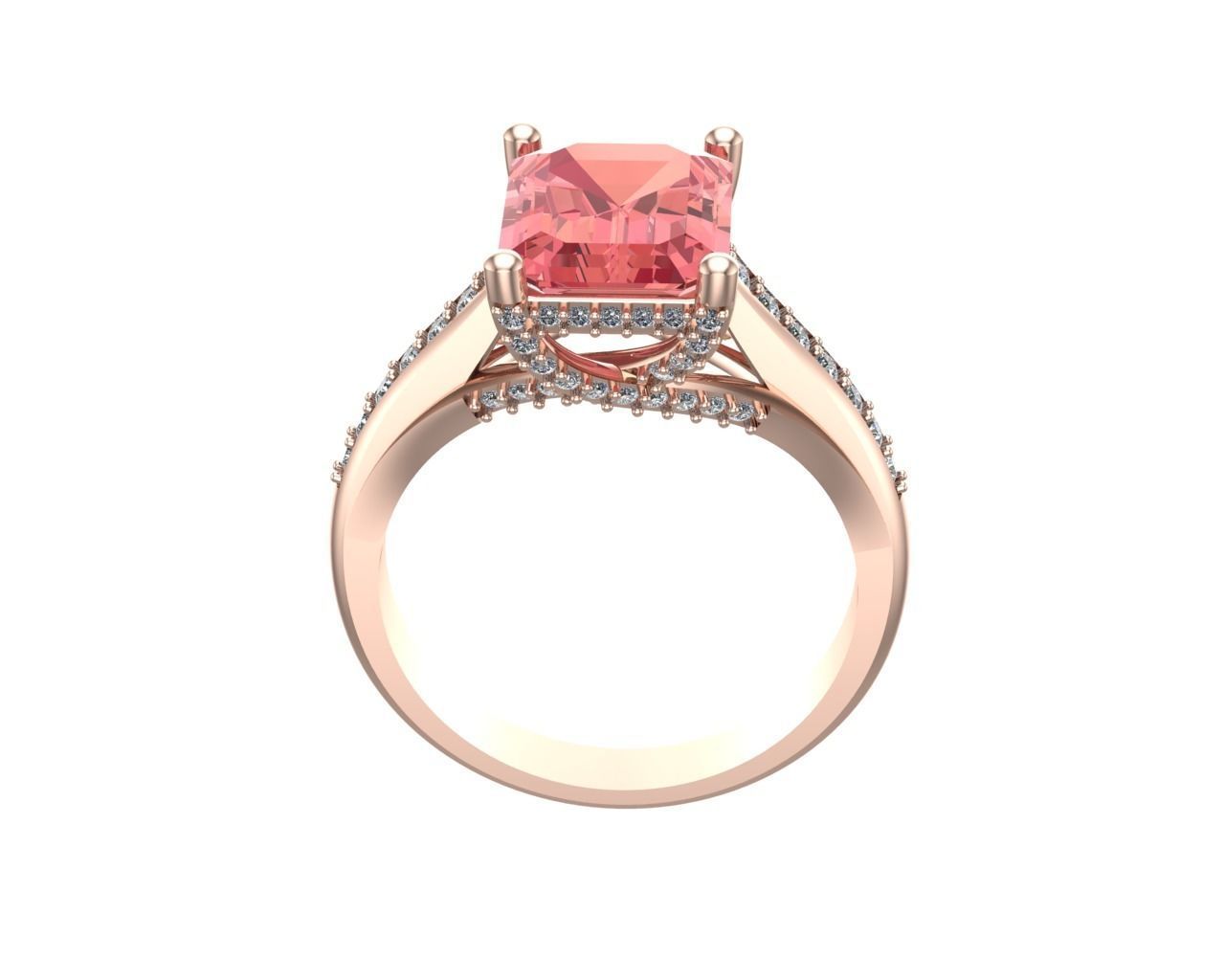 Emerald diamond ring NN171 3D model_9