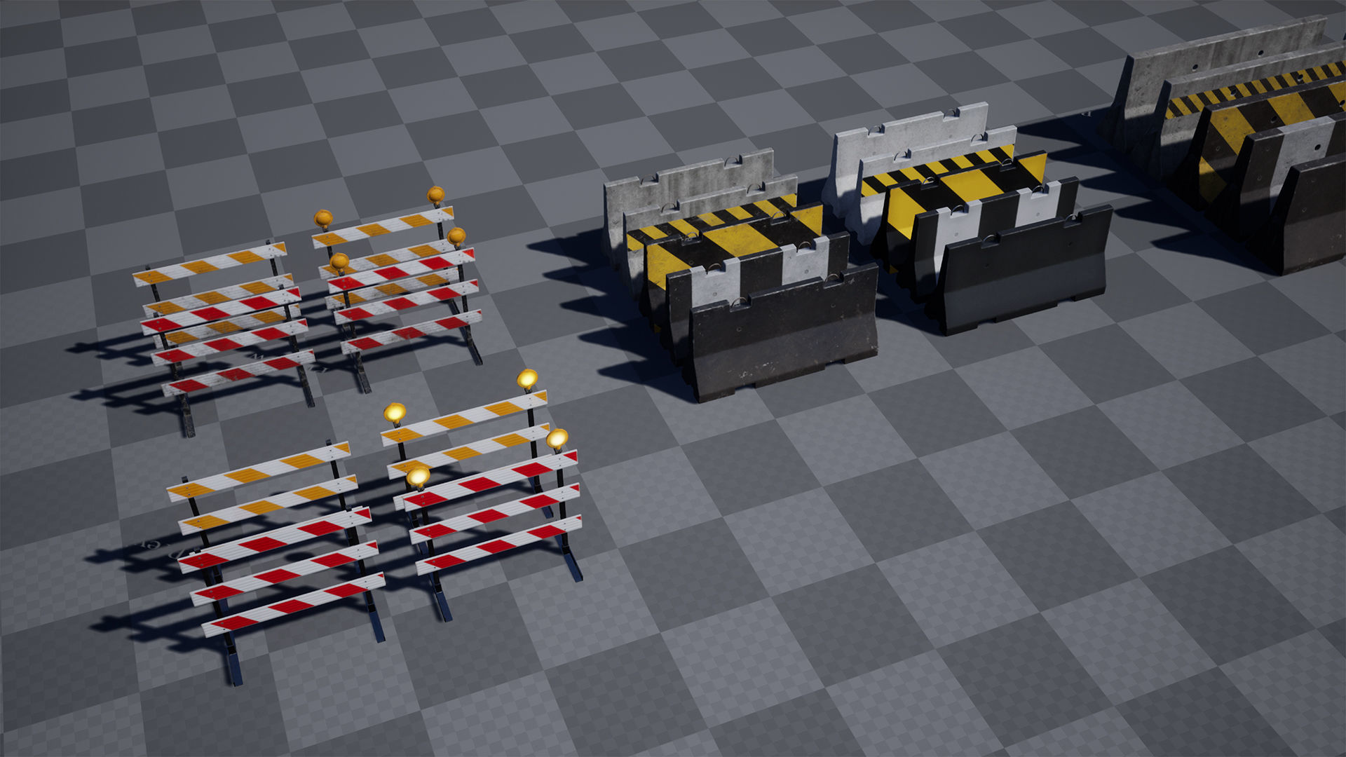 Traffic barriers Low-poly 3D model_21