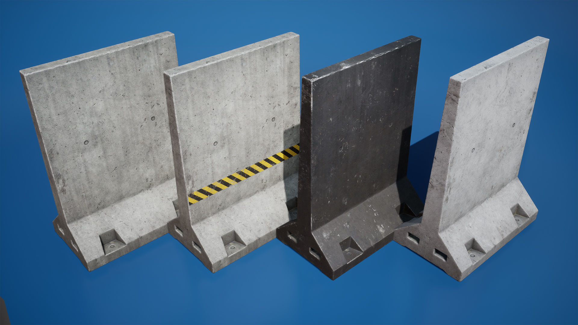 Traffic barriers Low-poly 3D model_6