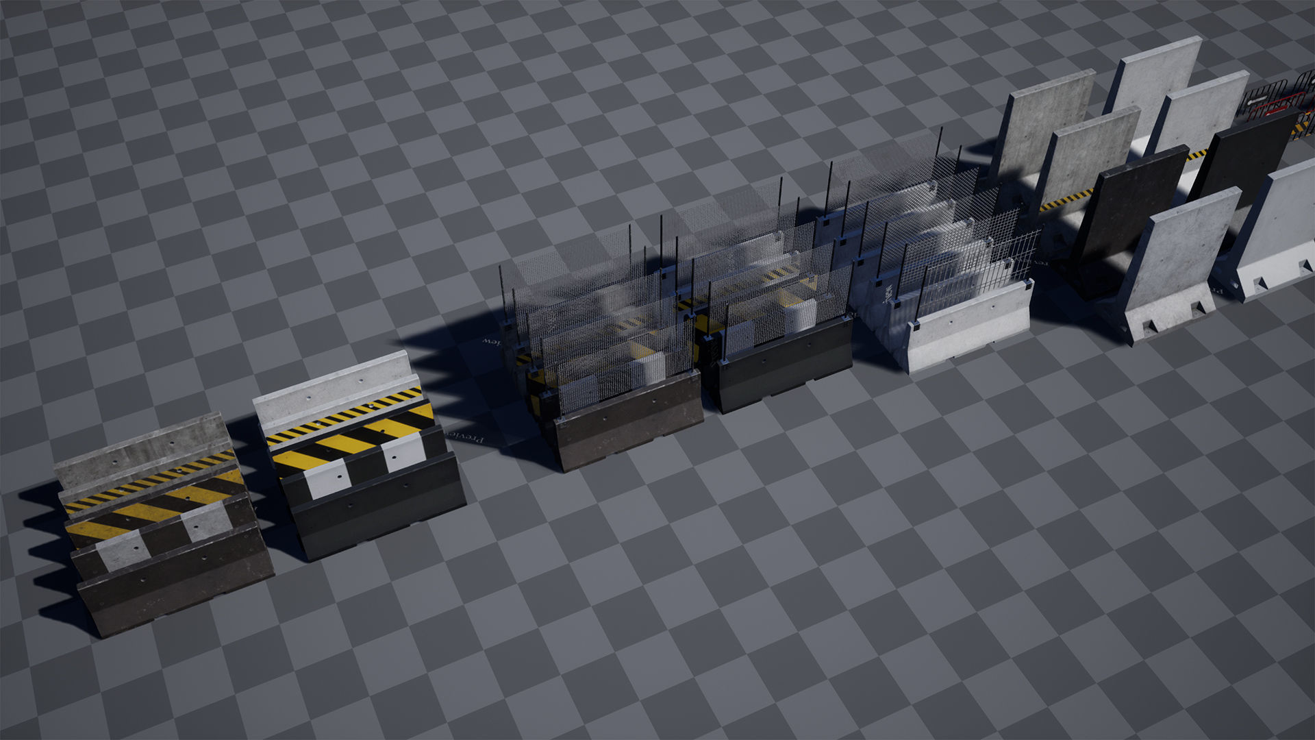 Traffic barriers Low-poly 3D model_23