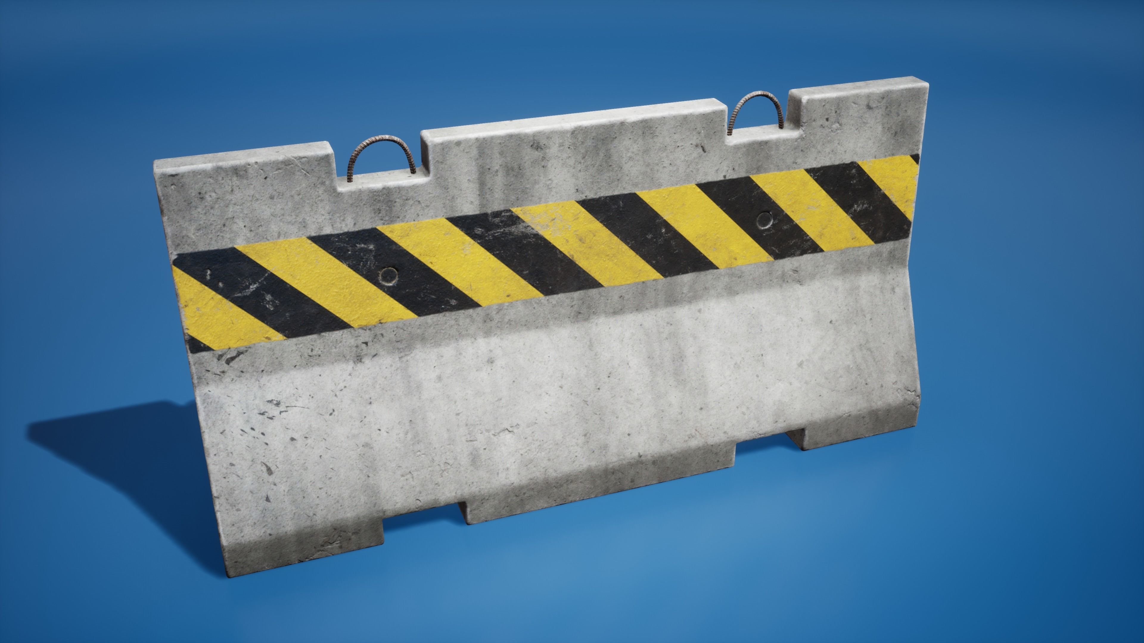 Traffic barriers Low-poly 3D model_25