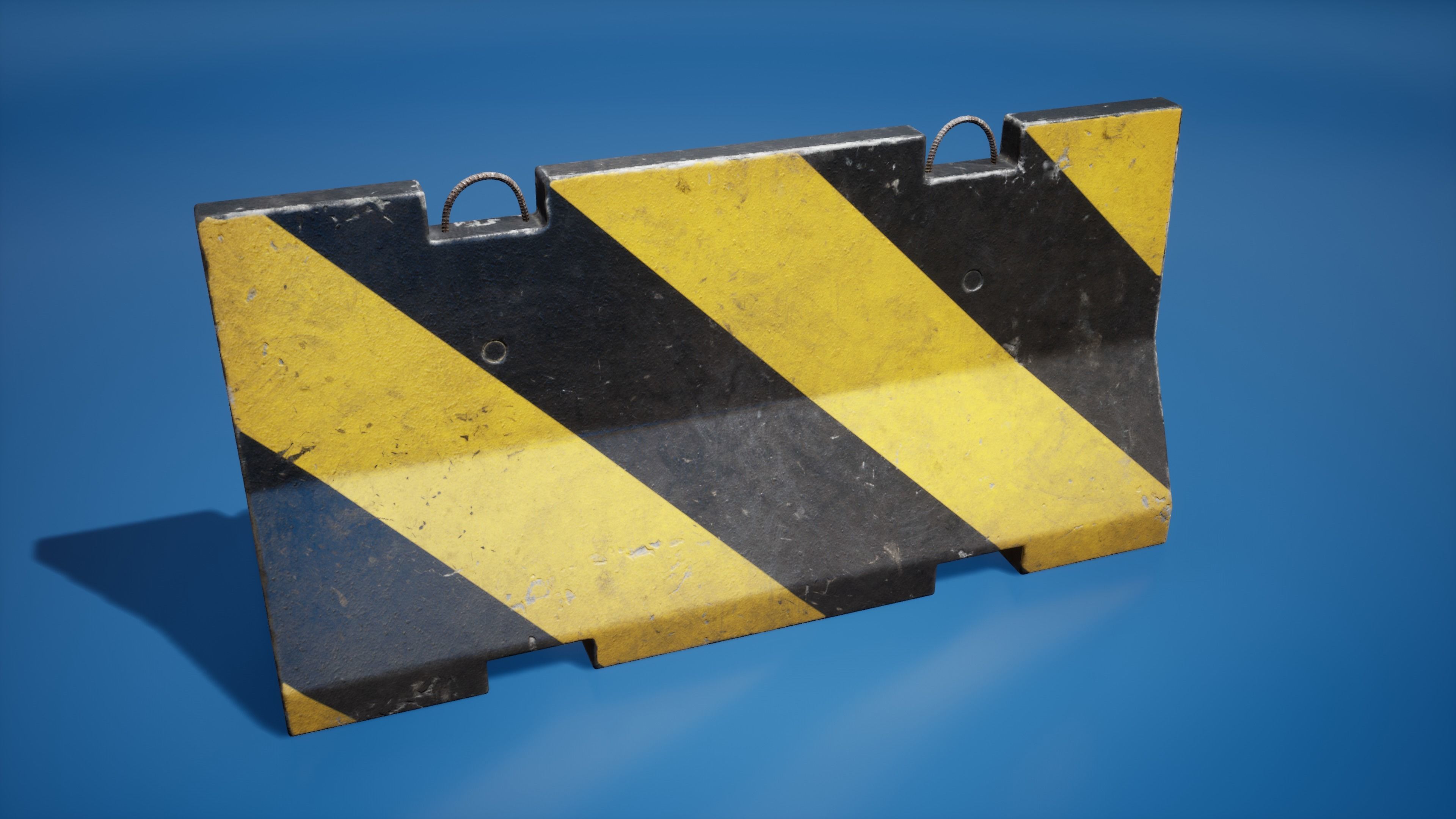 Traffic barriers Low-poly 3D model_27