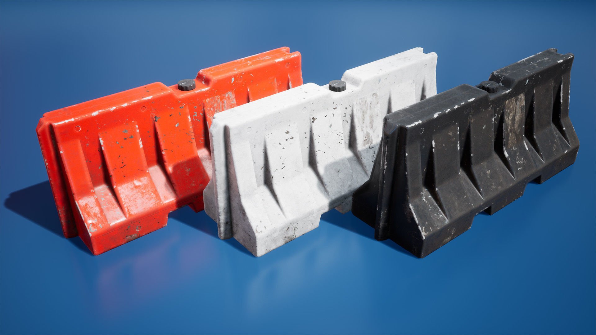Traffic barriers Low-poly 3D model_11