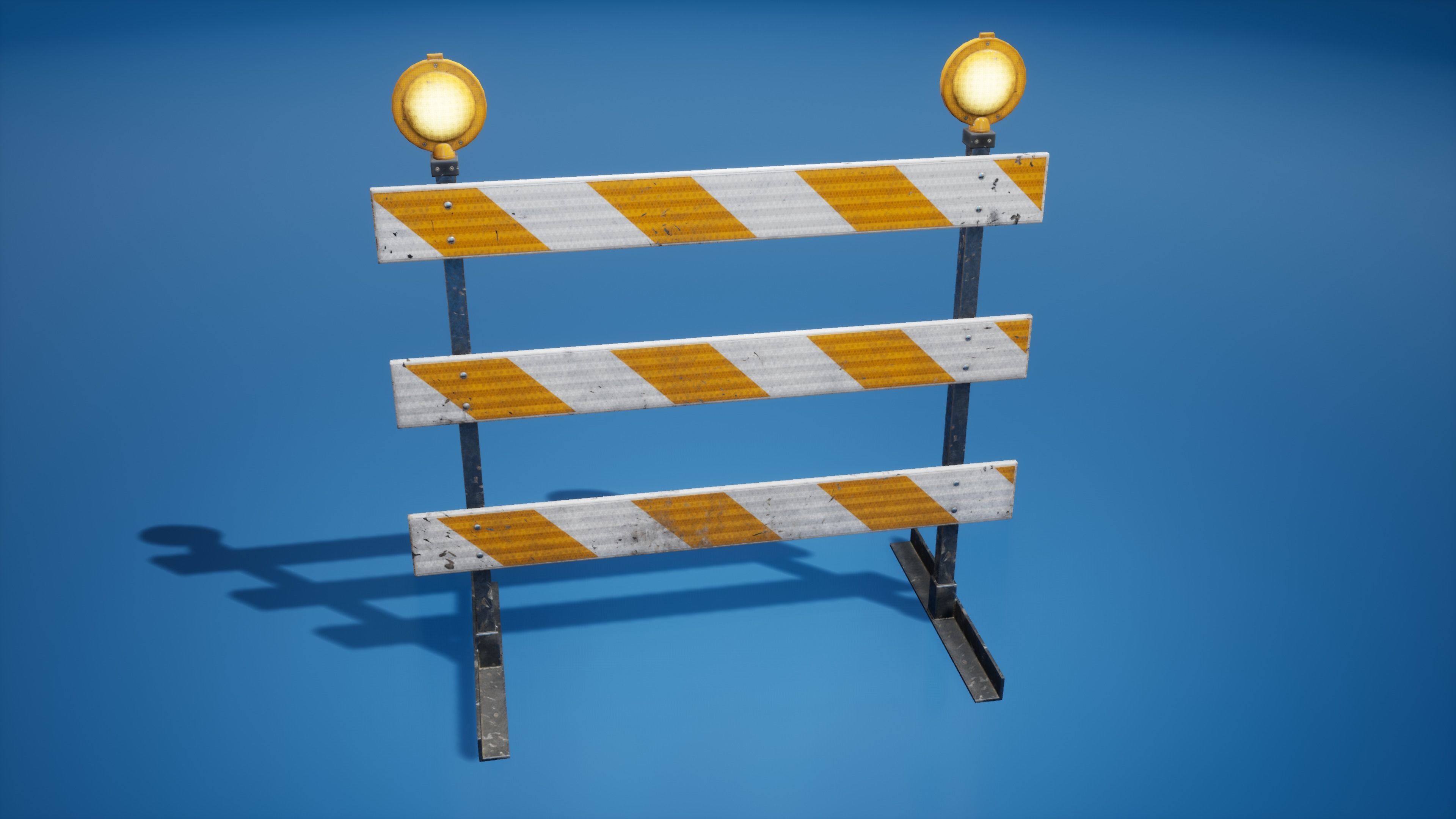 Traffic barriers Low-poly 3D model_24
