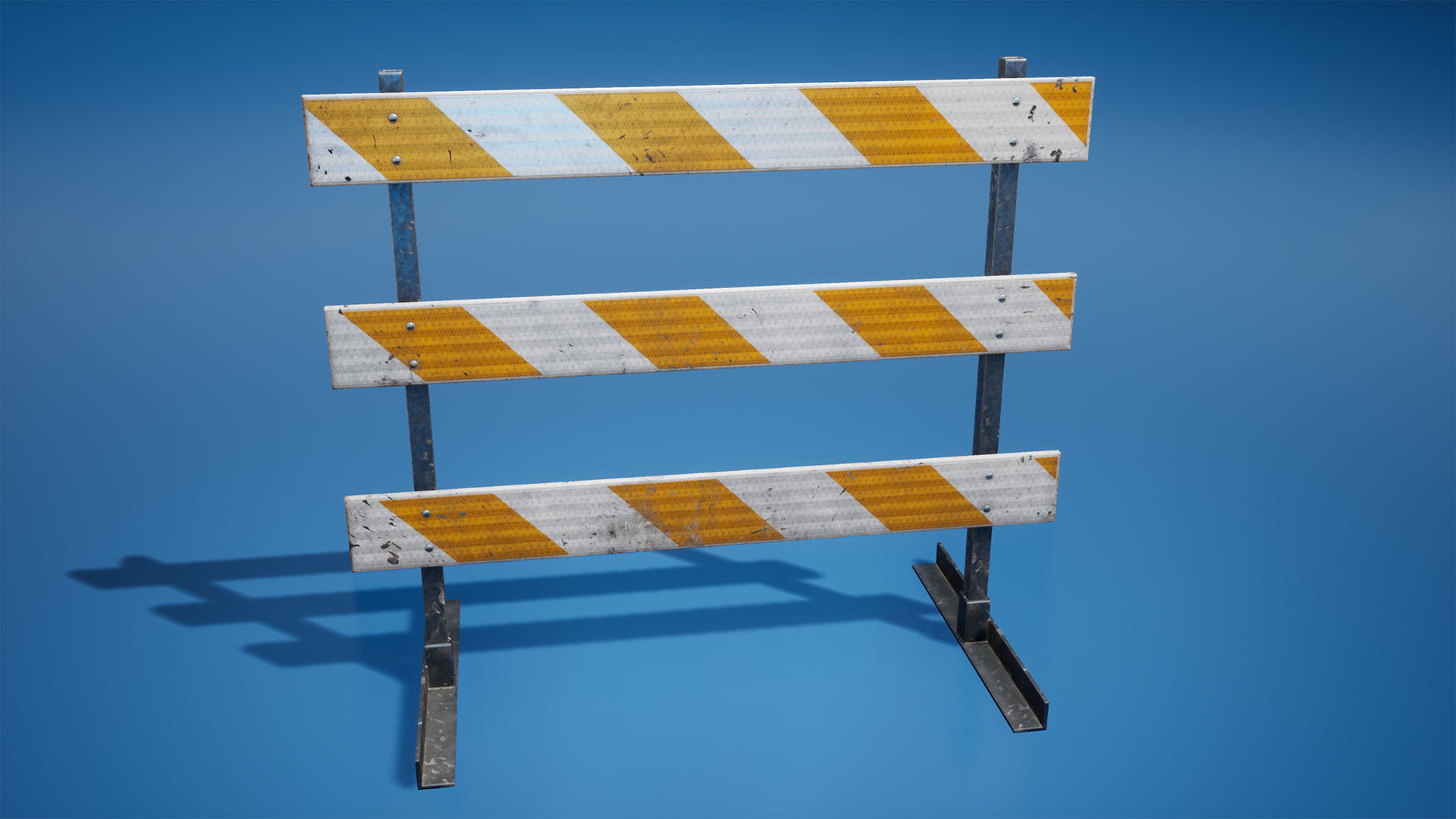 Traffic barriers Low-poly 3D model_14