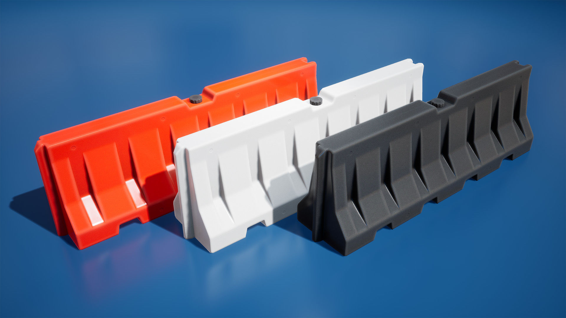 Traffic barriers Low-poly 3D model_10